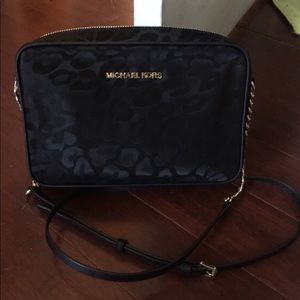 Micheal Kors Animal Print Black Crossbody